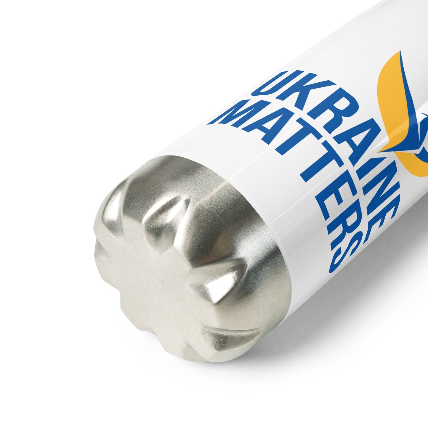 Stainless Steel Water Bottle - Ukraine Matters Logo