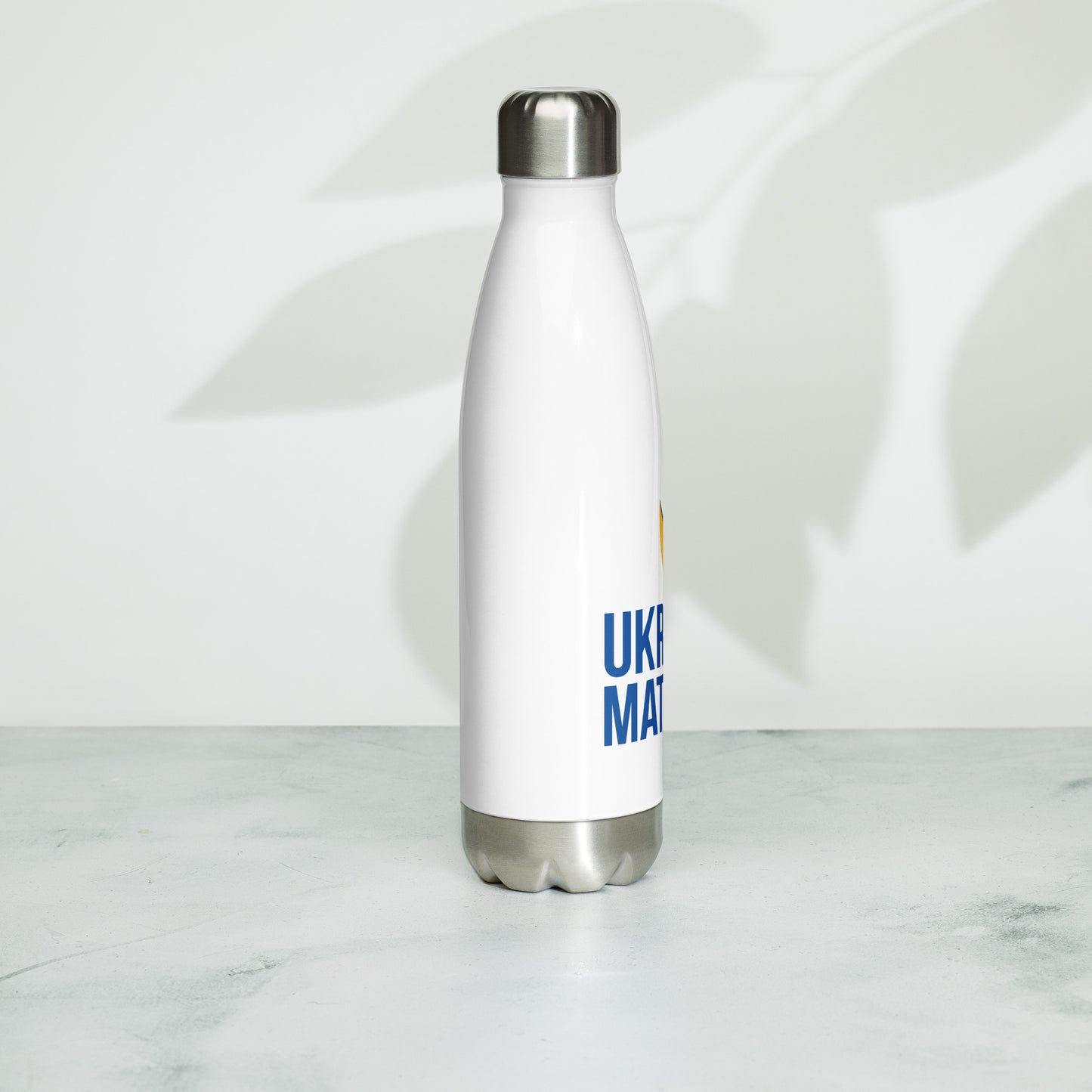 Stainless Steel Water Bottle - Ukraine Matters Logo