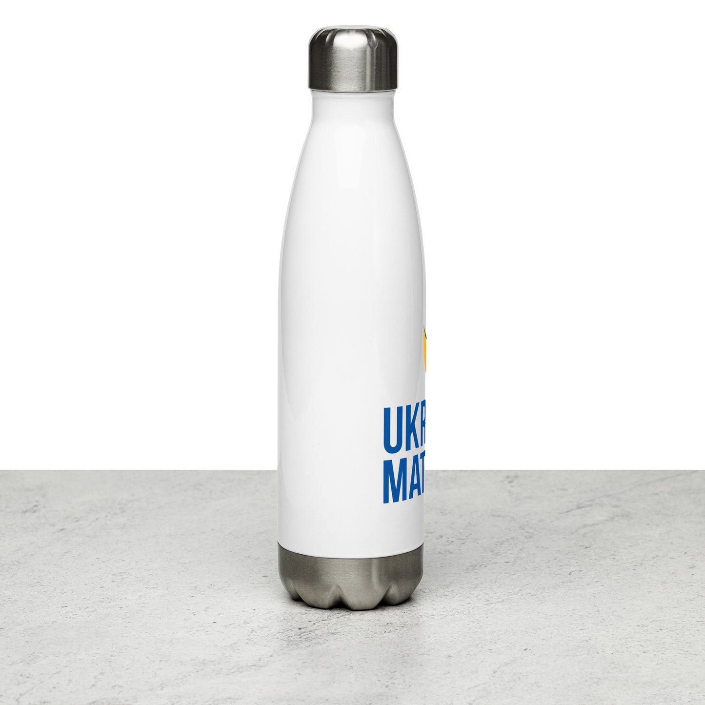 Stainless Steel Water Bottle - Ukraine Matters Logo