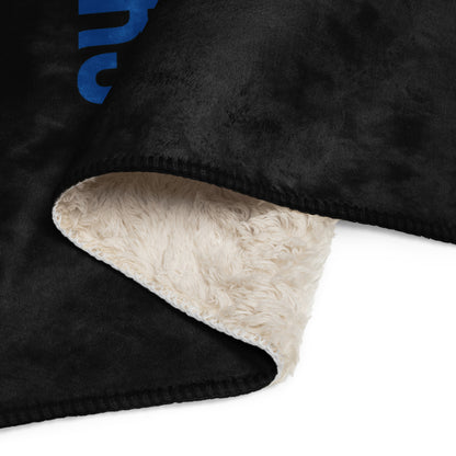 Black Sherpa Blanket - Ukraine Matters Logo