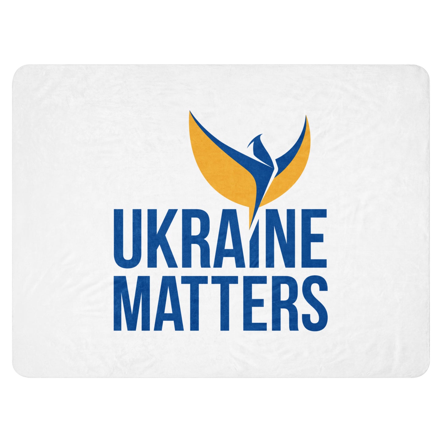 White Sherpa Blanket - Ukraine Matters Logo