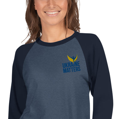 Raglan Shirt - Embroidered Ukraine Matters Logo