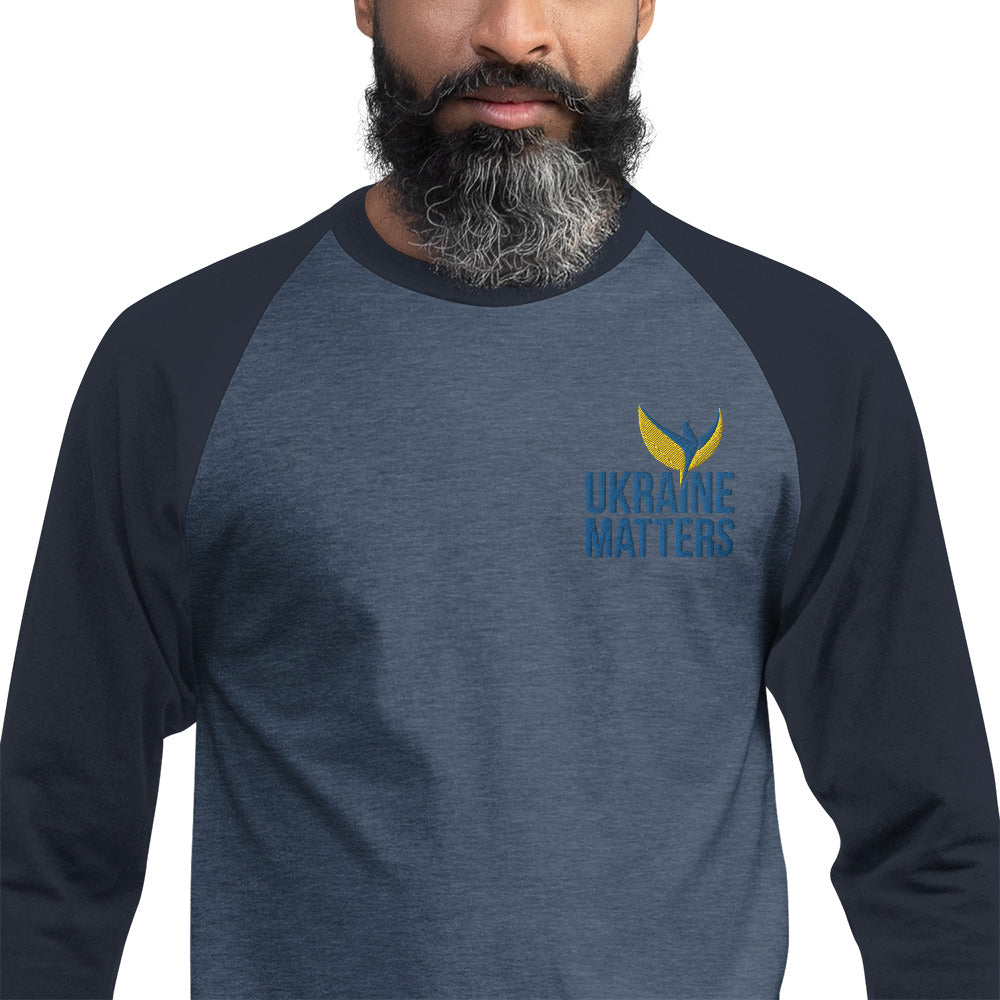 Raglan Shirt - Embroidered Ukraine Matters Logo