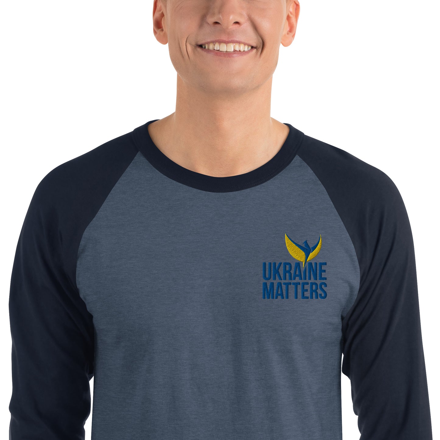 Raglan Shirt - Embroidered Ukraine Matters Logo