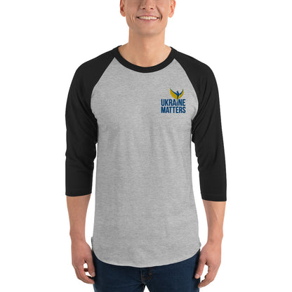 Raglan Shirt - Embroidered Ukraine Matters Logo