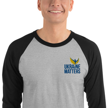 Raglan Shirt - Embroidered Ukraine Matters Logo