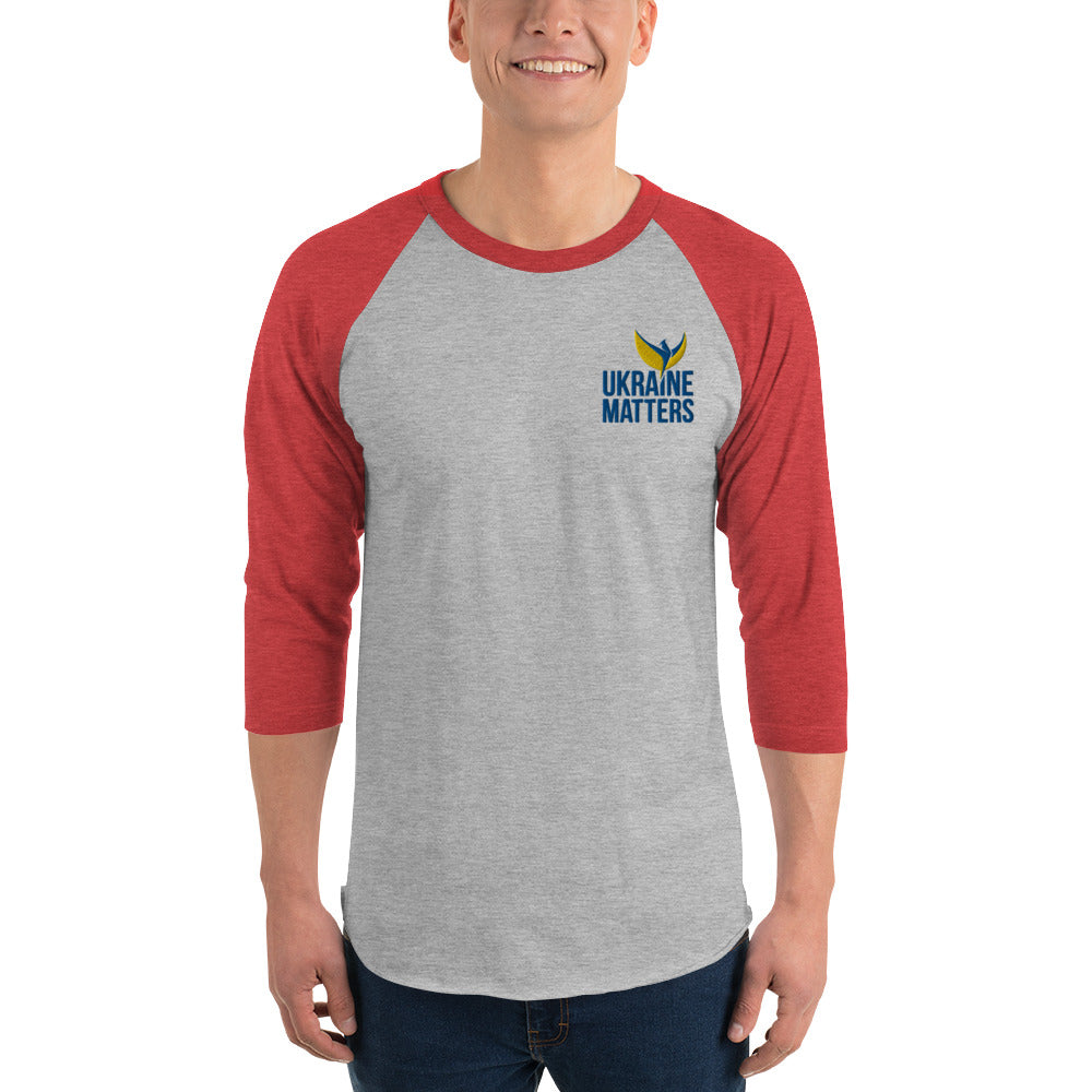 Raglan Shirt - Embroidered Ukraine Matters Logo