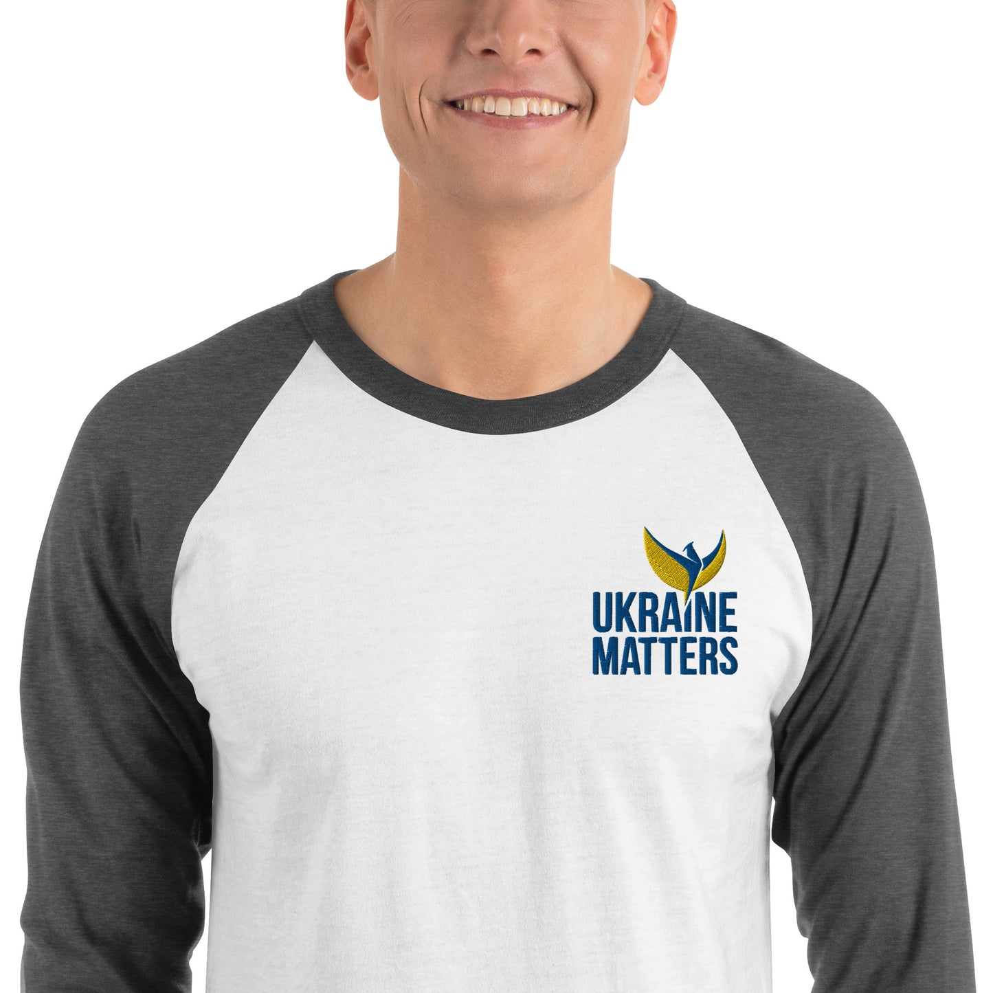 Raglan Shirt - Embroidered Ukraine Matters Logo