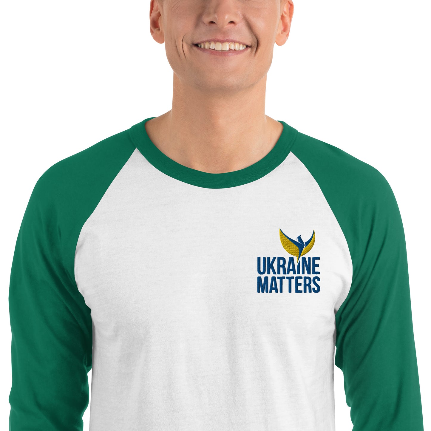 Raglan Shirt - Embroidered Ukraine Matters Logo