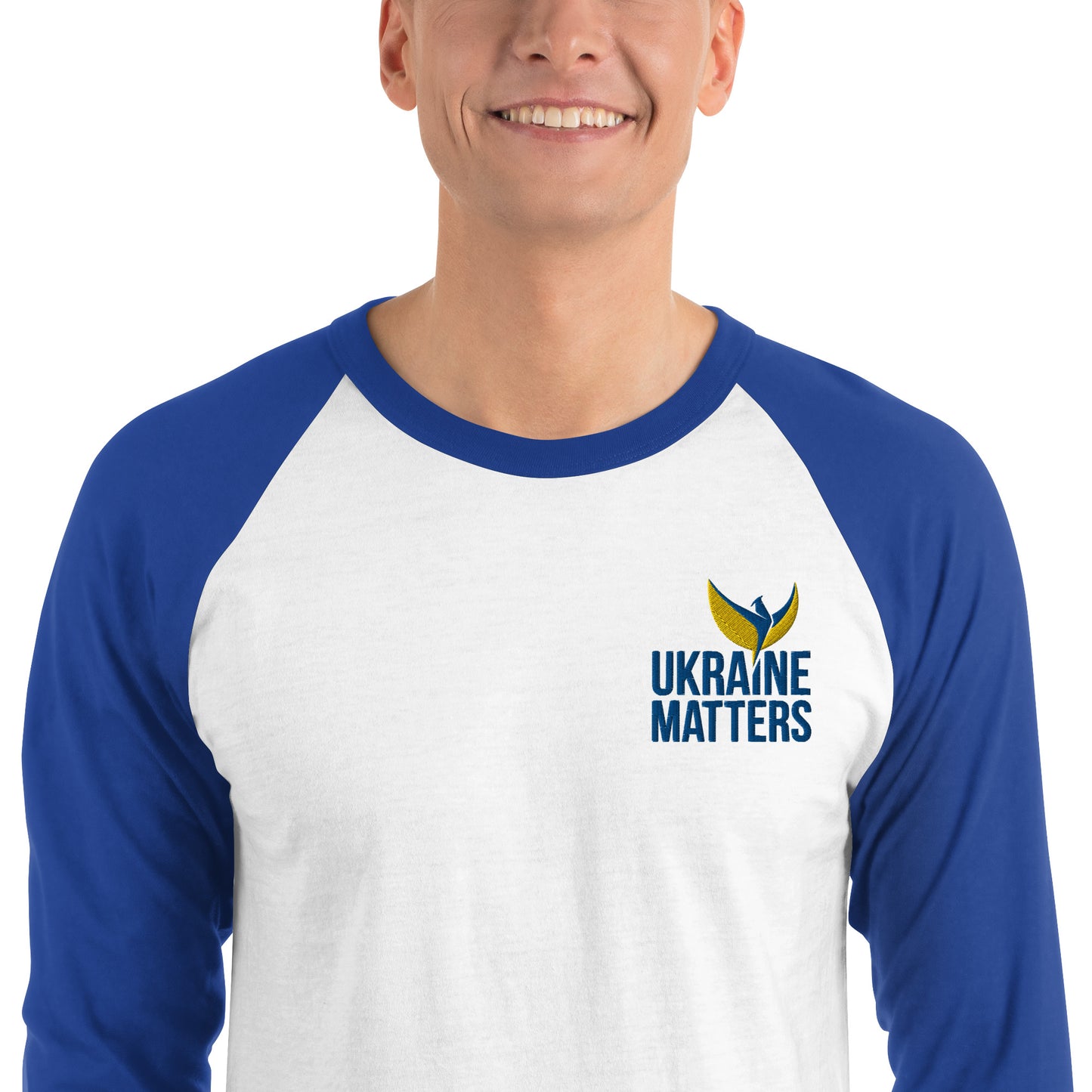 Raglan Shirt - Embroidered Ukraine Matters Logo