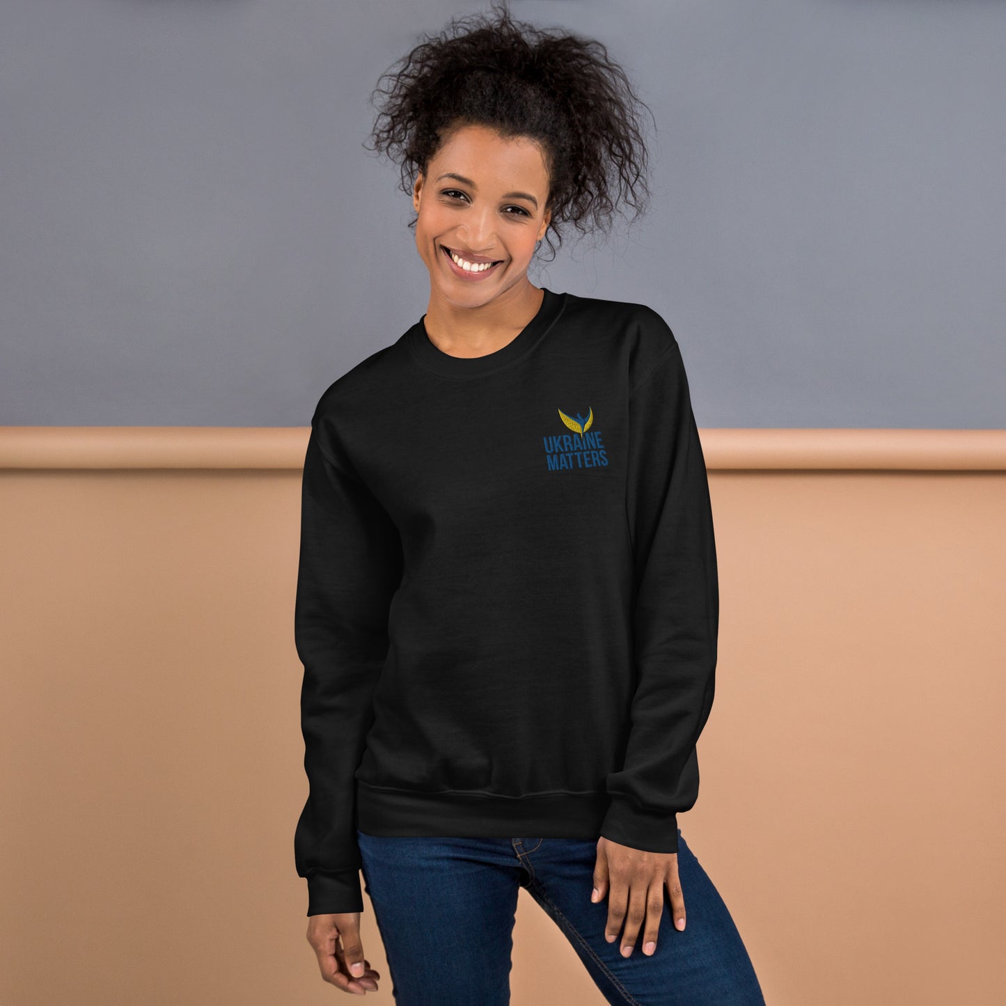 Unisex Sweatshirt - Embroidered Ukraine Matters Logo