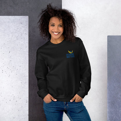 Unisex Sweatshirt - Embroidered Ukraine Matters Logo