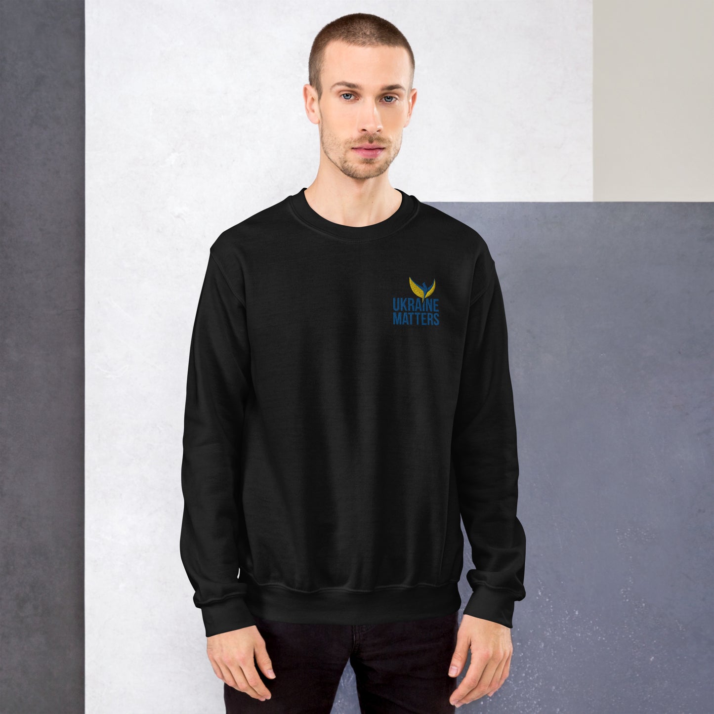 Unisex Sweatshirt - Embroidered Ukraine Matters Logo