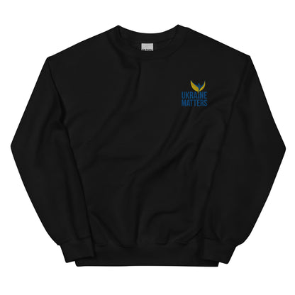 Unisex Sweatshirt - Embroidered Ukraine Matters Logo