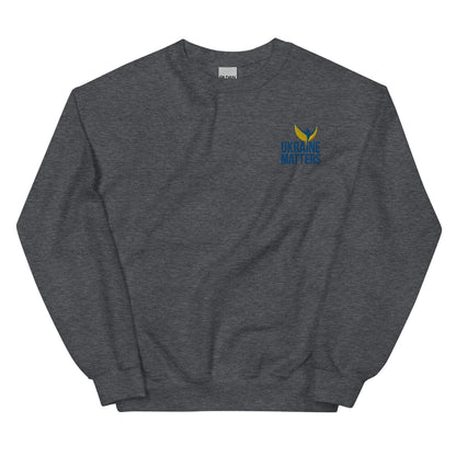 Unisex Sweatshirt - Embroidered Ukraine Matters Logo