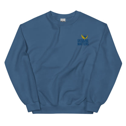 Unisex Sweatshirt - Embroidered Ukraine Matters Logo