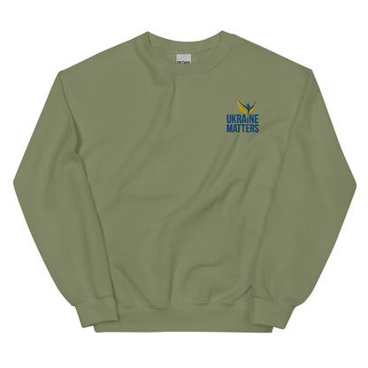 Unisex Sweatshirt - Embroidered Ukraine Matters Logo