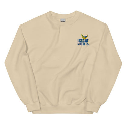 Unisex Sweatshirt - Embroidered Ukraine Matters Logo