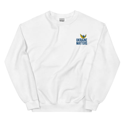 Unisex Sweatshirt - Embroidered Ukraine Matters Logo