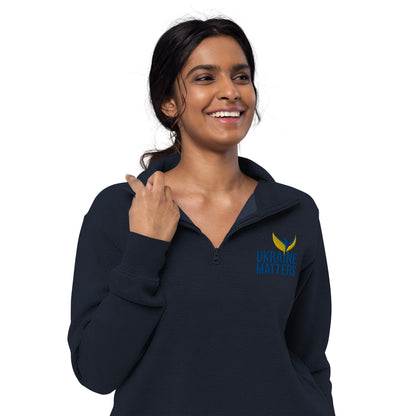 Unisex Fleece Pullover - Embroidered Ukraine Matters Logo