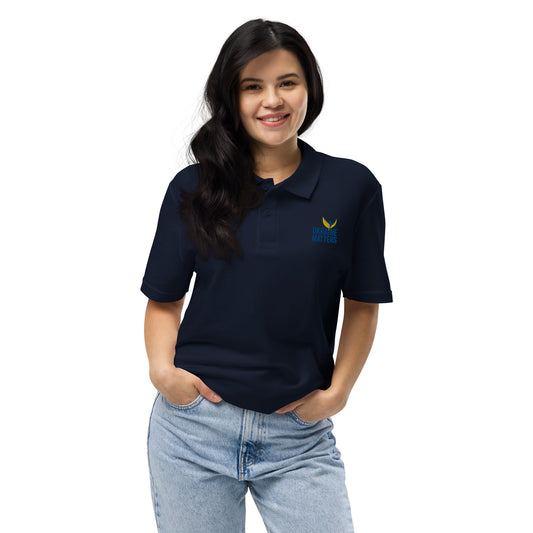 Unisex Polo Shirt - Embroidered Ukraine Matters Logo