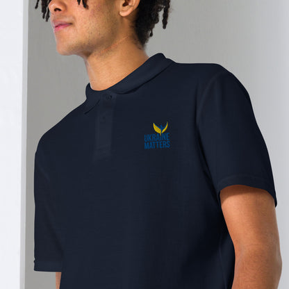 Unisex Polo Shirt - Embroidered Ukraine Matters Logo