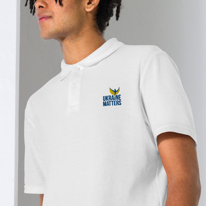 Unisex Polo Shirt - Embroidered Ukraine Matters Logo