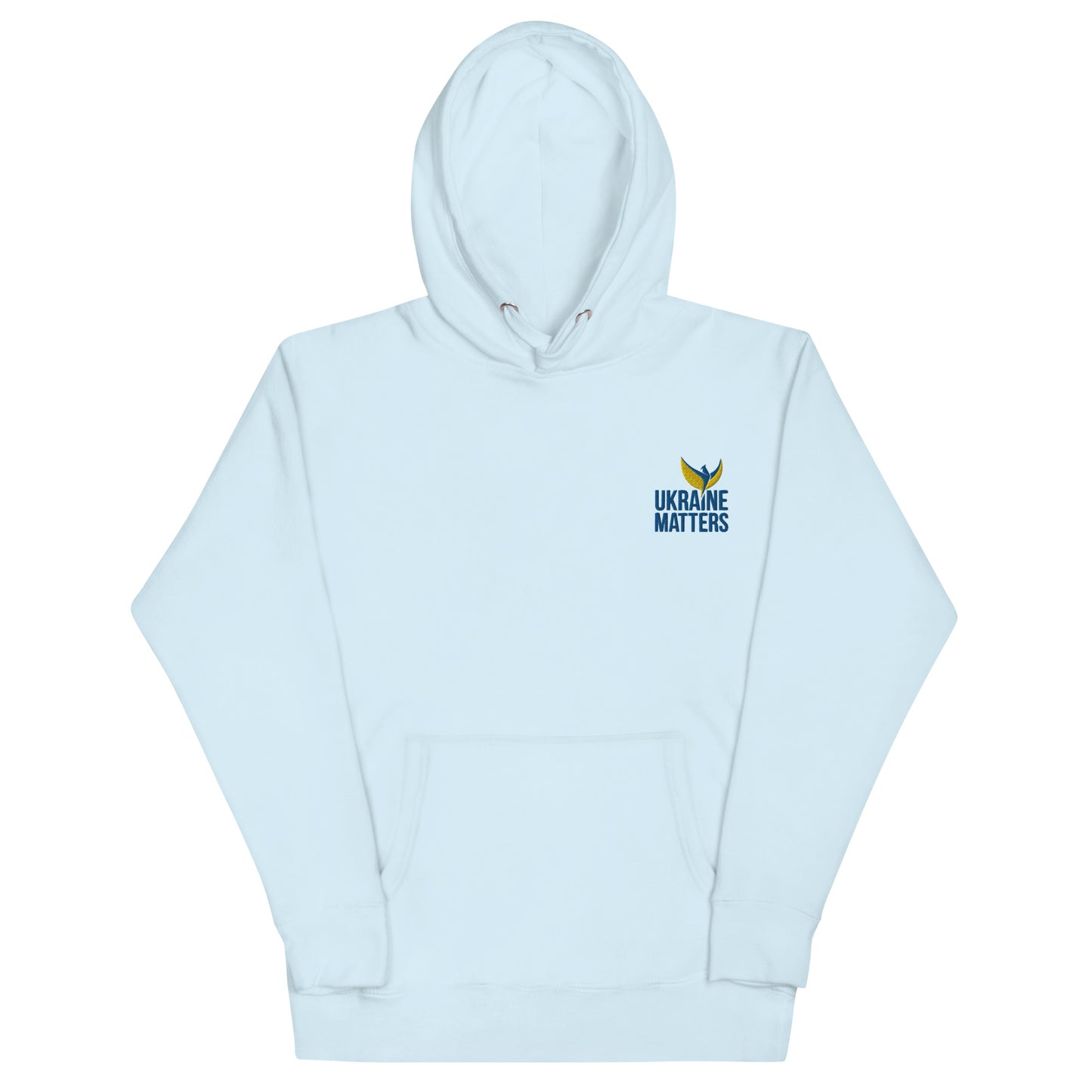 Premium Unisex Hoodie - Embroidered Ukraine Matters Logo