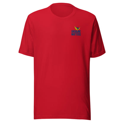 Unisex T-shirt - Embroidered Ukraine Matters Logo