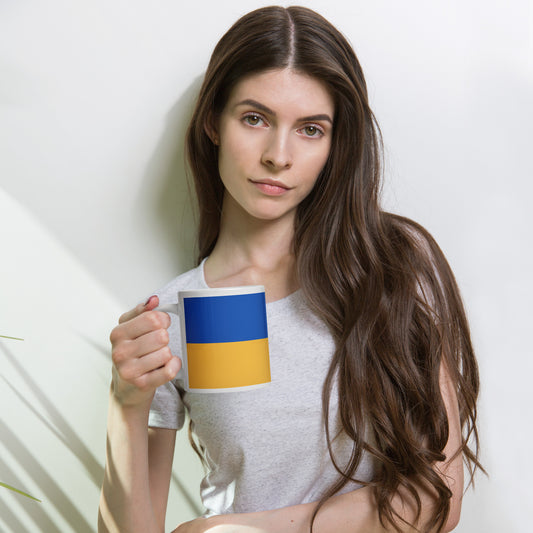 White Glossy Mug -  Ukrainian Colors