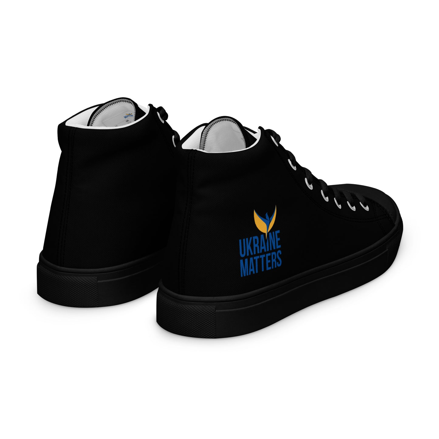 Women’s High Top Black Canvas Shoes - Ukraine Matters Logo