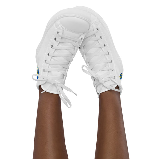 Women’s High Top White Canvas Shoes - Trident