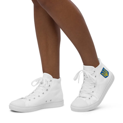 Women’s High Top White Canvas Shoes - Trident