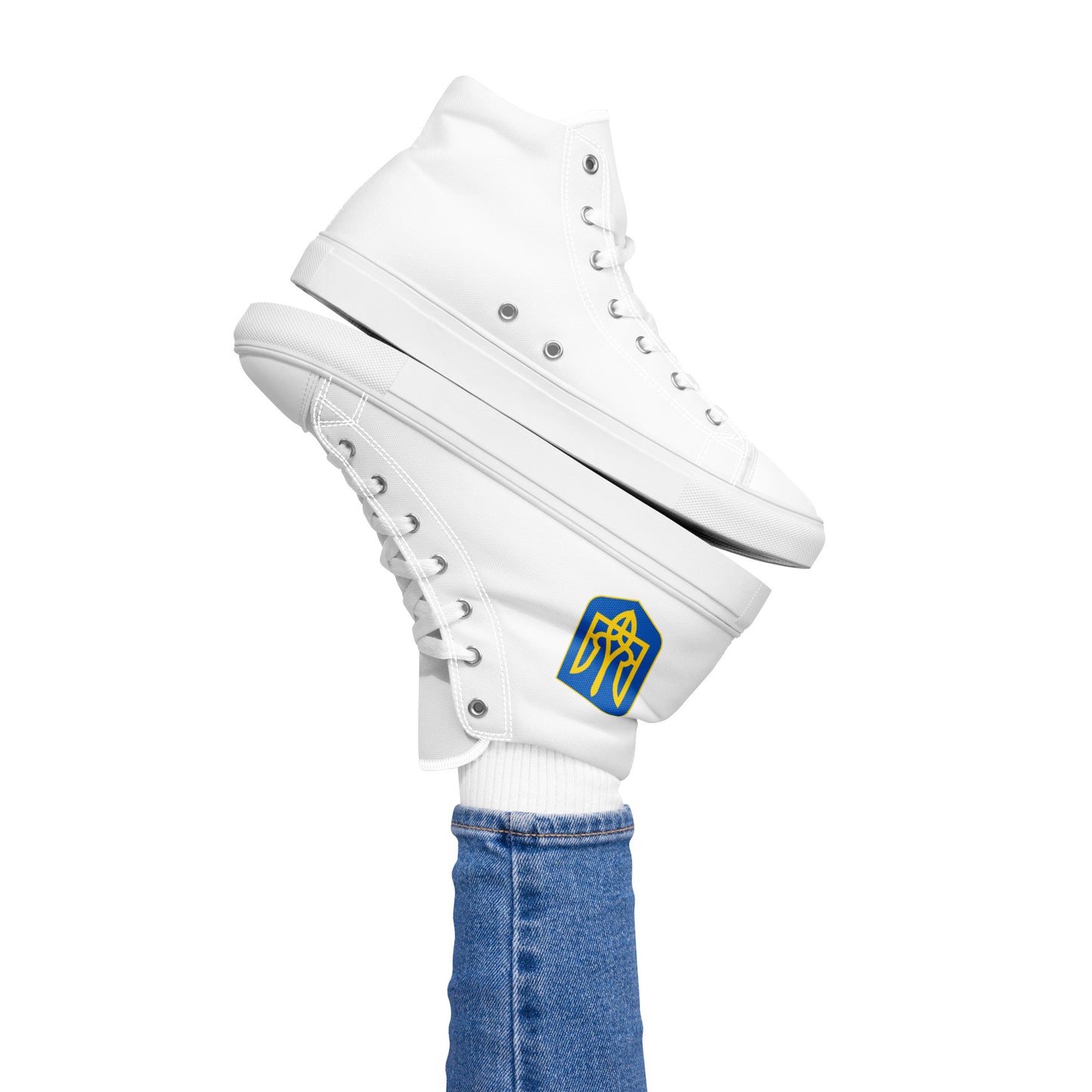 Women’s High Top White Canvas Shoes - Trident