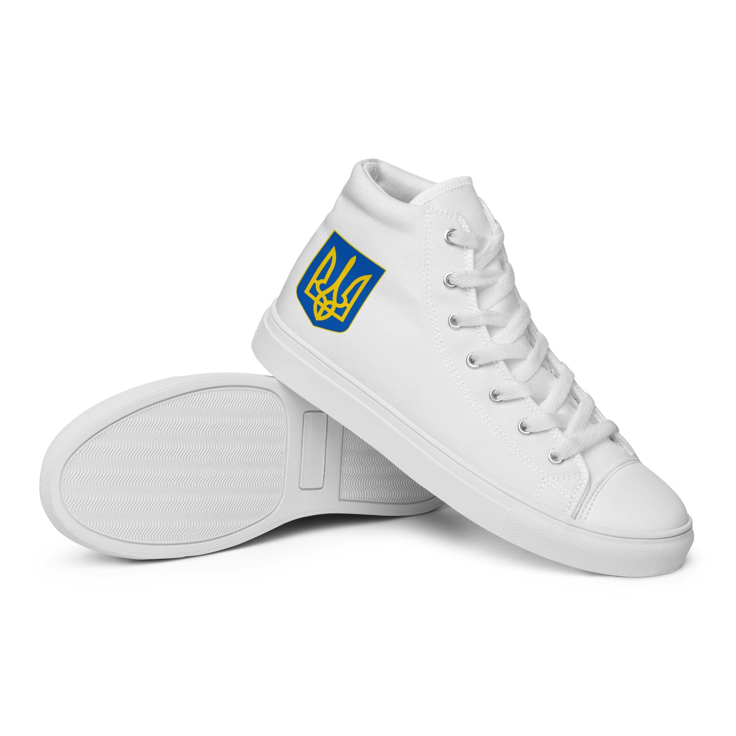 Women’s High Top White Canvas Shoes - Trident