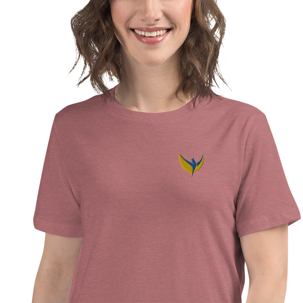 Women's Relaxed T-Shirt - Embroidered Phoenix