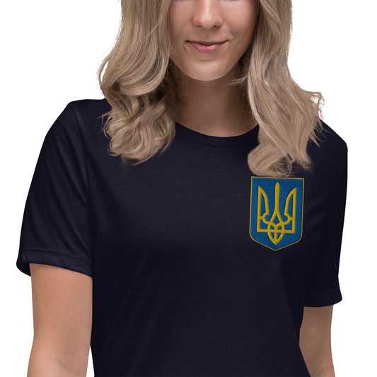 Women's Relaxed T-Shirt - Embroidered Trident