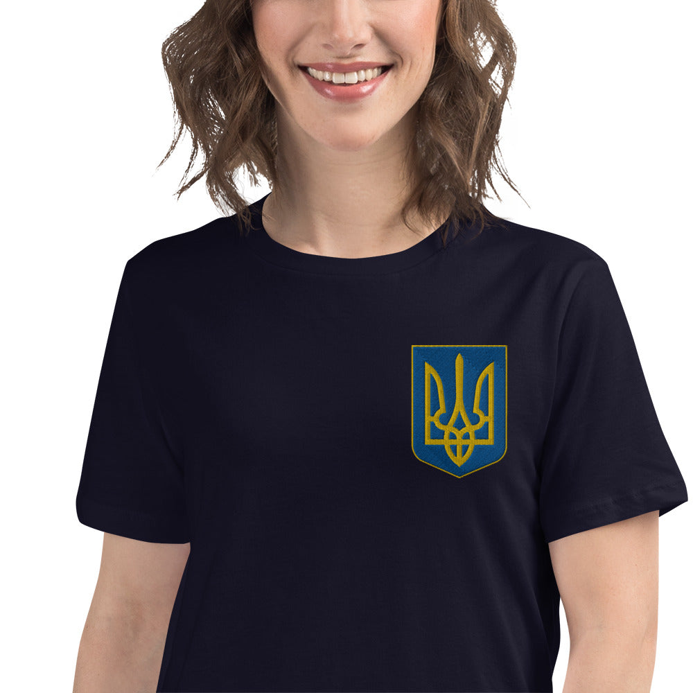 Women's Relaxed T-Shirt - Embroidered Trident