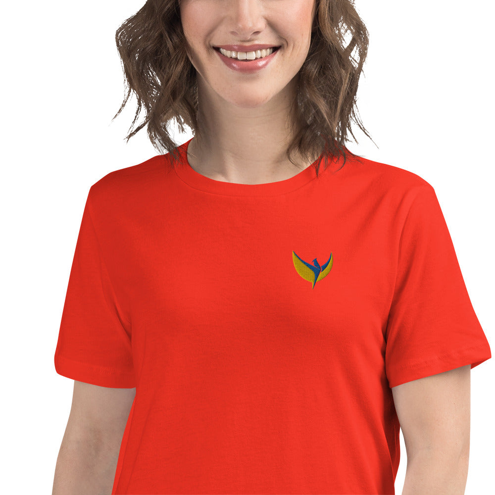 Women's Relaxed T-Shirt - Embroidered Phoenix