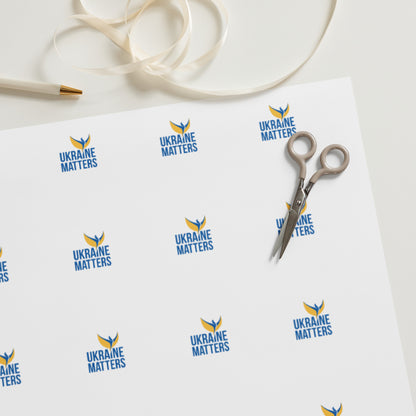 Wrapping Paper Sheets - Ukraine Matters Logo