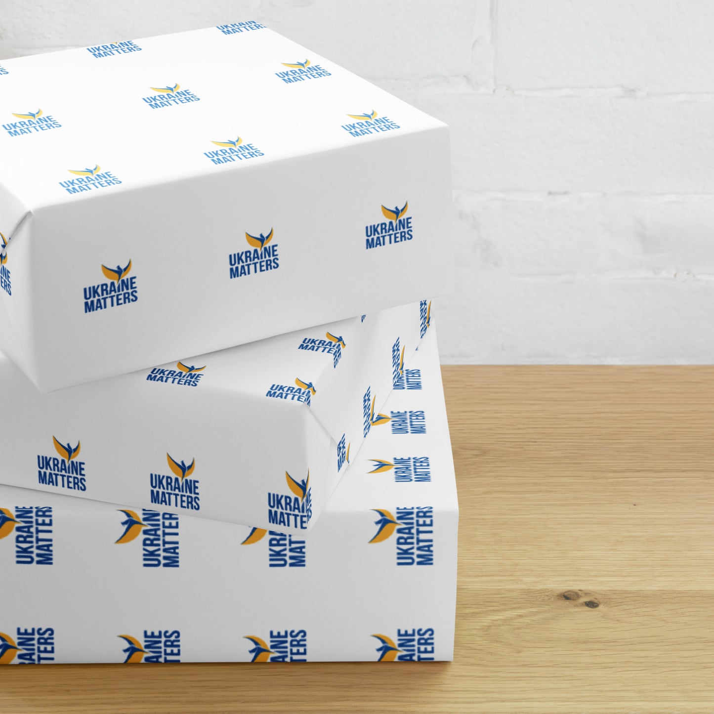 Wrapping Paper Sheets - Ukraine Matters Logo