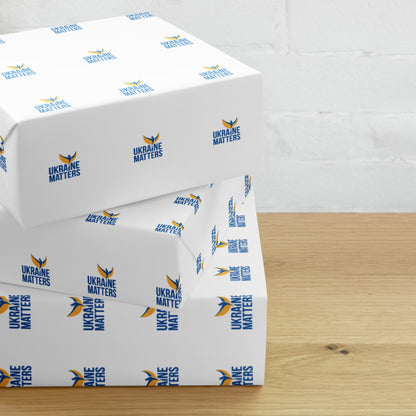 Wrapping Paper Sheets - Ukraine Matters Logo